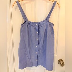 J. Crew Light Blue Pinstripe Sleeveless Blouse